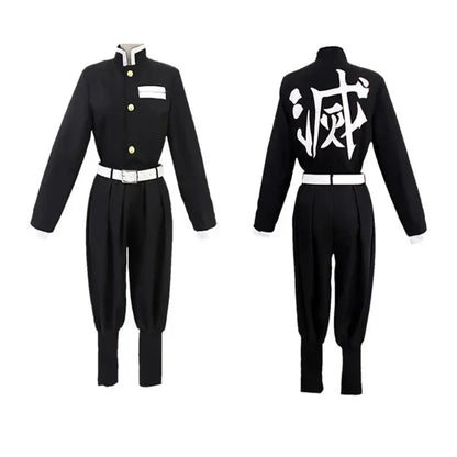 Costume cosplay Demon Slayer Kochou Shinobu di Kimetsu no Yaiba con parrucca e dettagli di alta qualità, ideale per fan e cosplay.