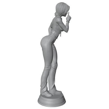 Statua in resina di una ragazza che gioca a nascondino, modello miniatura 75mm, non dipinto, per collezionismo e giochi di ruolo.