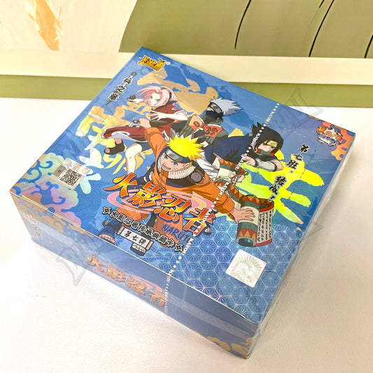 Carte Naruto TCG KAYOU Chapter of the Ninja, scatola aperta con carte rare BP, NR, CR, brand Otaku Family Store.