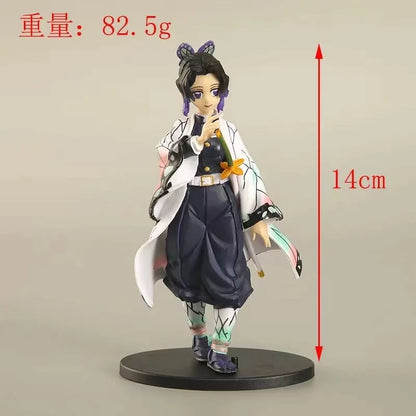 Figura da collezione Demon Slayer Kochou Shinobu e Nezuko, action figure di 15 cm di alta qualità, in posa dinamica.