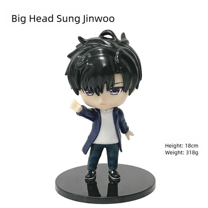 Action figure Sung Jinwoo COLLECTION Solo Leveling Anime Version, PVC, 18cm, dettaglio figurina in posa con armatura e sguardo intenso