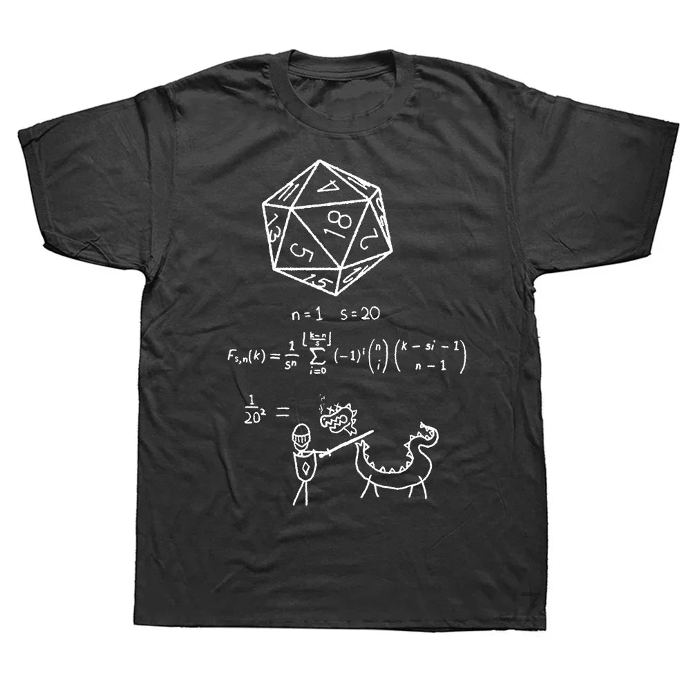 Maglietta nerd "I Have A Plan" con dado D20 in stile streetwear, brand Otaku Family Store Online, fronte con stampa colorata