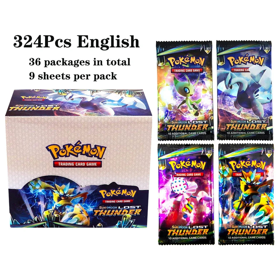 Scatola di 36 bustine di carte Pokémon TCG Otaku Family Store Online, mostra le bustine con carte da gioco Pokémon.