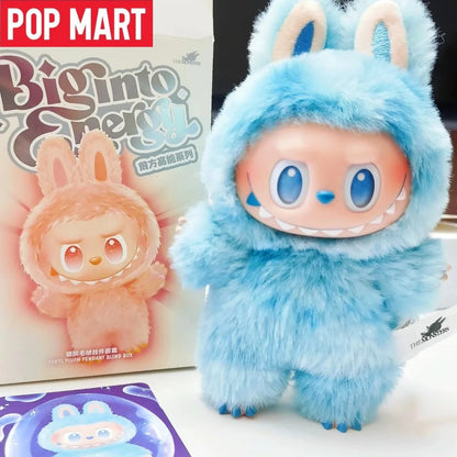 Pupazzo di peluche Labubu 3.0 Big into Energy, morbido e colorato, decorativo per la casa, prodotto ufficiale Pop Mart.