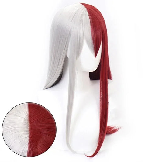 Costume cosplay di Todoroki Shoto da My Hero Academia, personaggio anime femminile con abiti dettagliati e accessori realistici.
