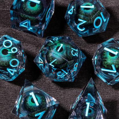 Dadi D&D Liquid Core Otaku Family, set resina con bordi affilati, accessorio per giochi di ruolo Dungeons & Dragons