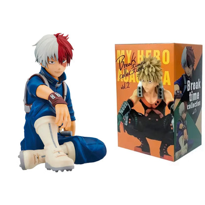 Figura d'azione My Hero Academia con Midoriya Izuku, Todoroki Shouto e Bakugou Katsuki, dettagliata e colorata, marca Otaku Family.