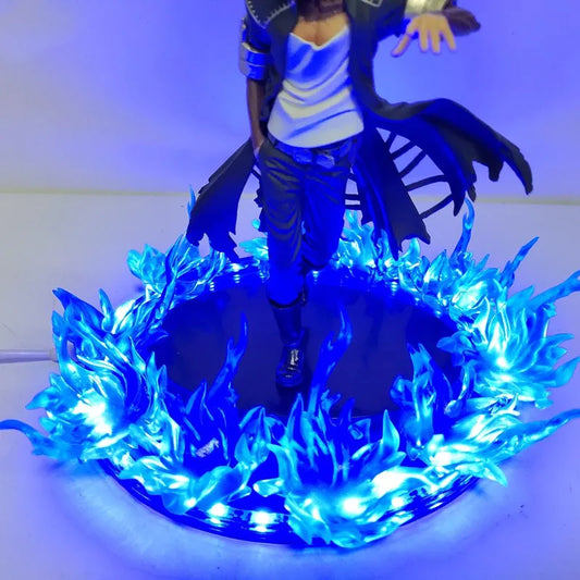 Figura d'azione Dabi di My Hero Academia con scena di fuoco blu, PVC, LED, altezza 17 cm, dettaglio realistico e dinamico