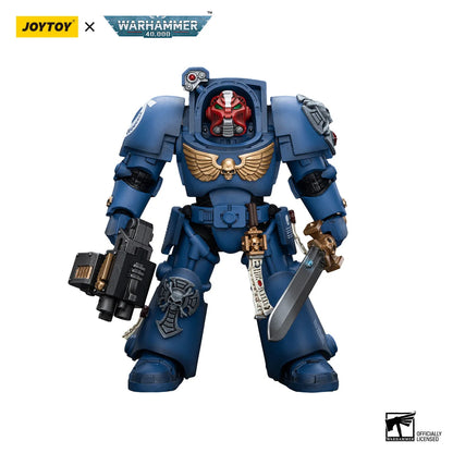 Action figure Warhammer 40k Ultramarines Terminator Squad in scala 1/18, altezza 14.3cm, marca JoyToy, dettagliata e articolata