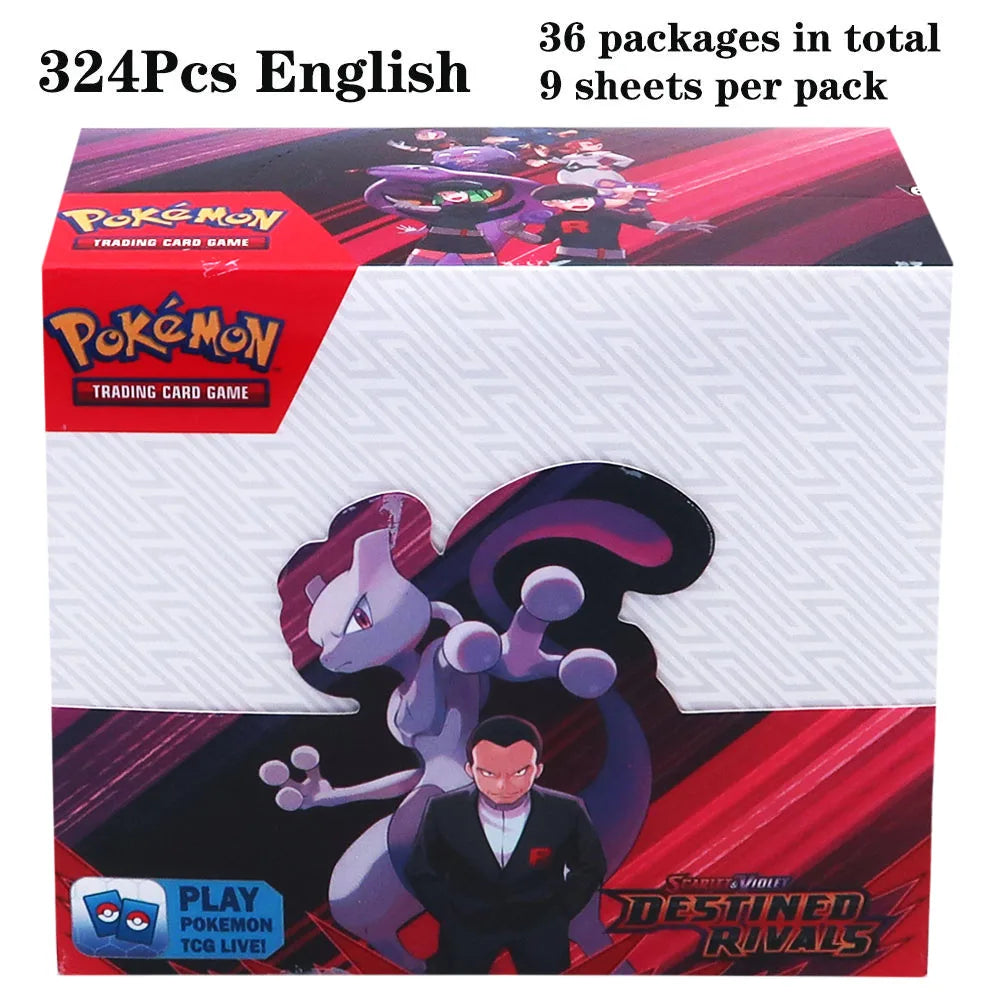 Lotto di 36 bustine di carte Pokémon TCG in inglese con 324 carte, scatola display, brand Otaku Family Store Online