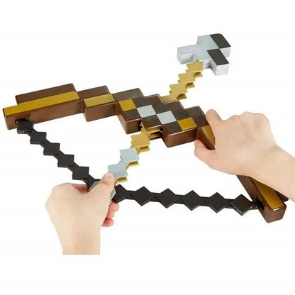 Fucile a freccette in plastica per gioco di cosplay Minecraftion, con arco pixel e frecce, per bambini e ragazzi, divertente regalo.