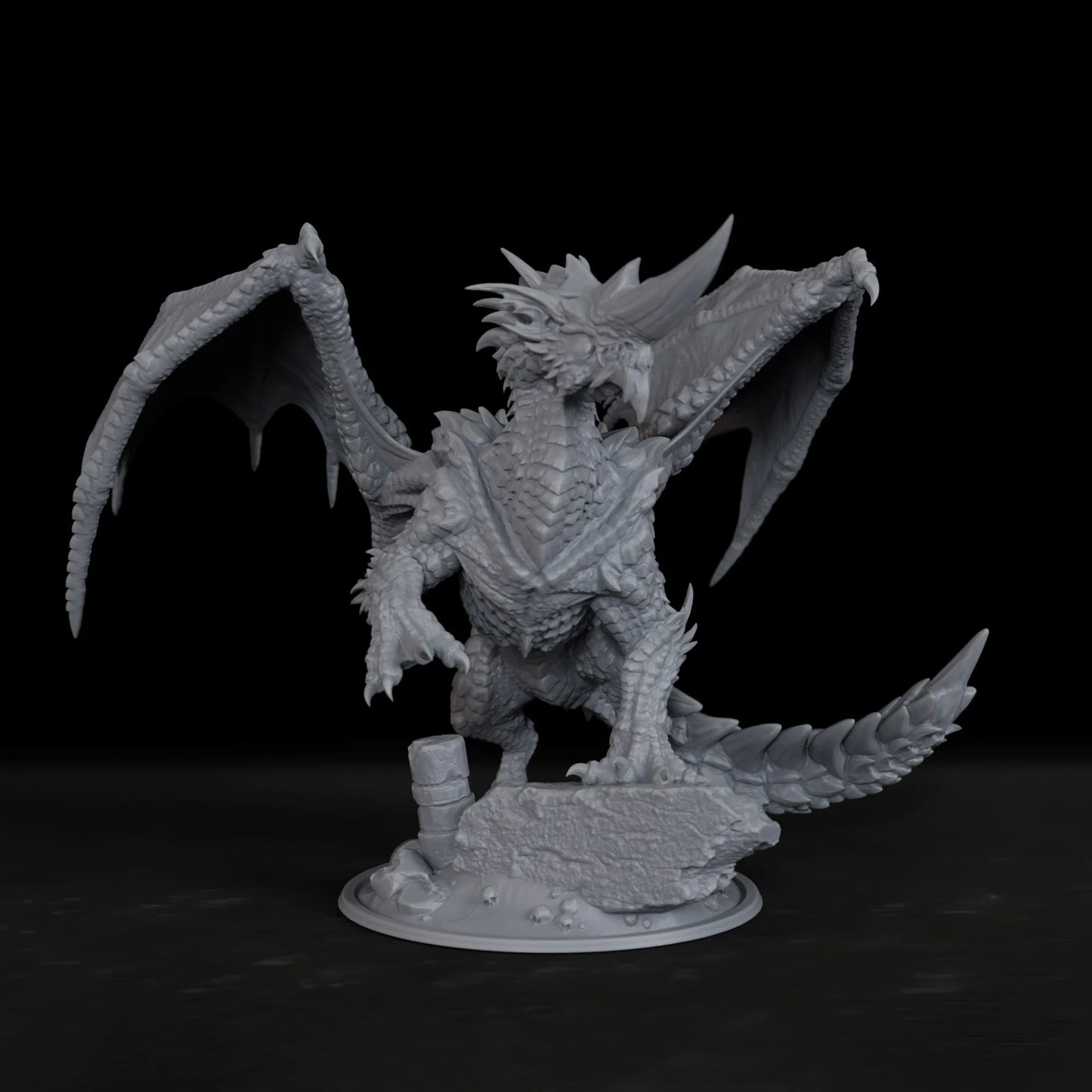 Miniatura di drago blu fantasy RPG di Otaku Family Store, ideale per giochi di ruolo e diorami, dettagliata e colorata.