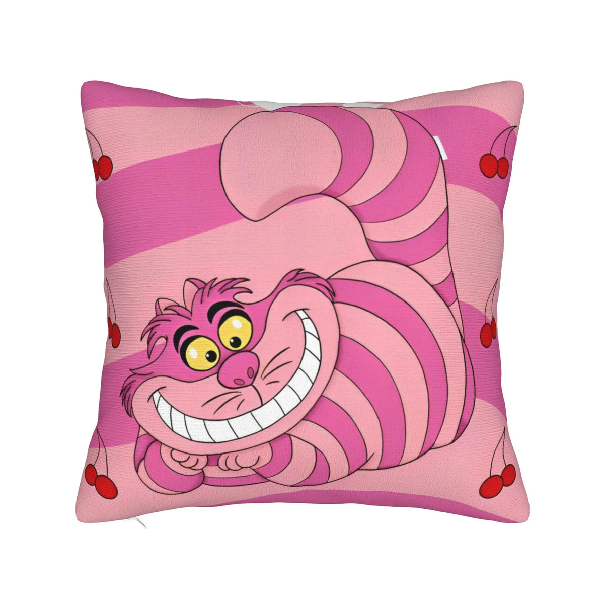 Federe quadrate con gatto del Cheshire di Alice nel Paese delle Meraviglie, cuscino decorativo in poliestere, motivo carino, 45x45 cm