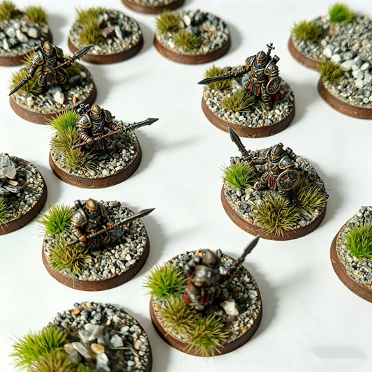 Decorazioni miniature per basi di Warhammer, pietre e erba per modellismo, adesivi rotondi diametro 23-48 mm, Otaku Family Store