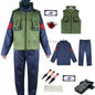 Costume cosplay Hatake Kakashi con dettagli realistici, ideale per cosplay ninja, con accessori e elementi iconici di Kakashi.