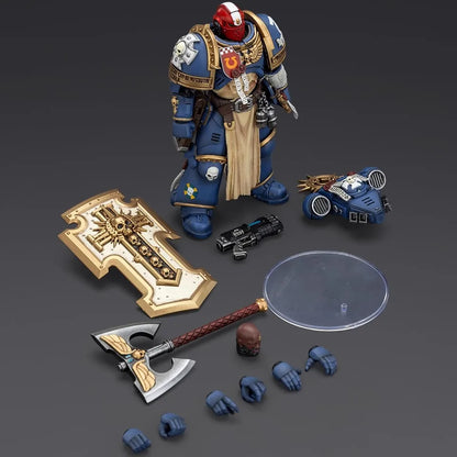 Action figure Warhammer JOYTOY Ultramarines Metaurus con ascia, scudo e pistola al plasma, modello da collezione di alta qualità