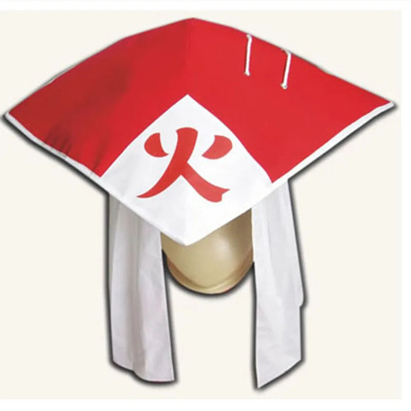Cappello da Kage cosplay Naruto, simbolo di potere nei villaggi ninja, con design tradizionale nero e dettagli distintivi