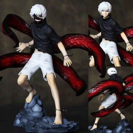 Figura di Kaneki Ken di Tokyo Ghoul con maschera centopiede, action figure di animazione con volto intercambiabile, decorazione dettagliata