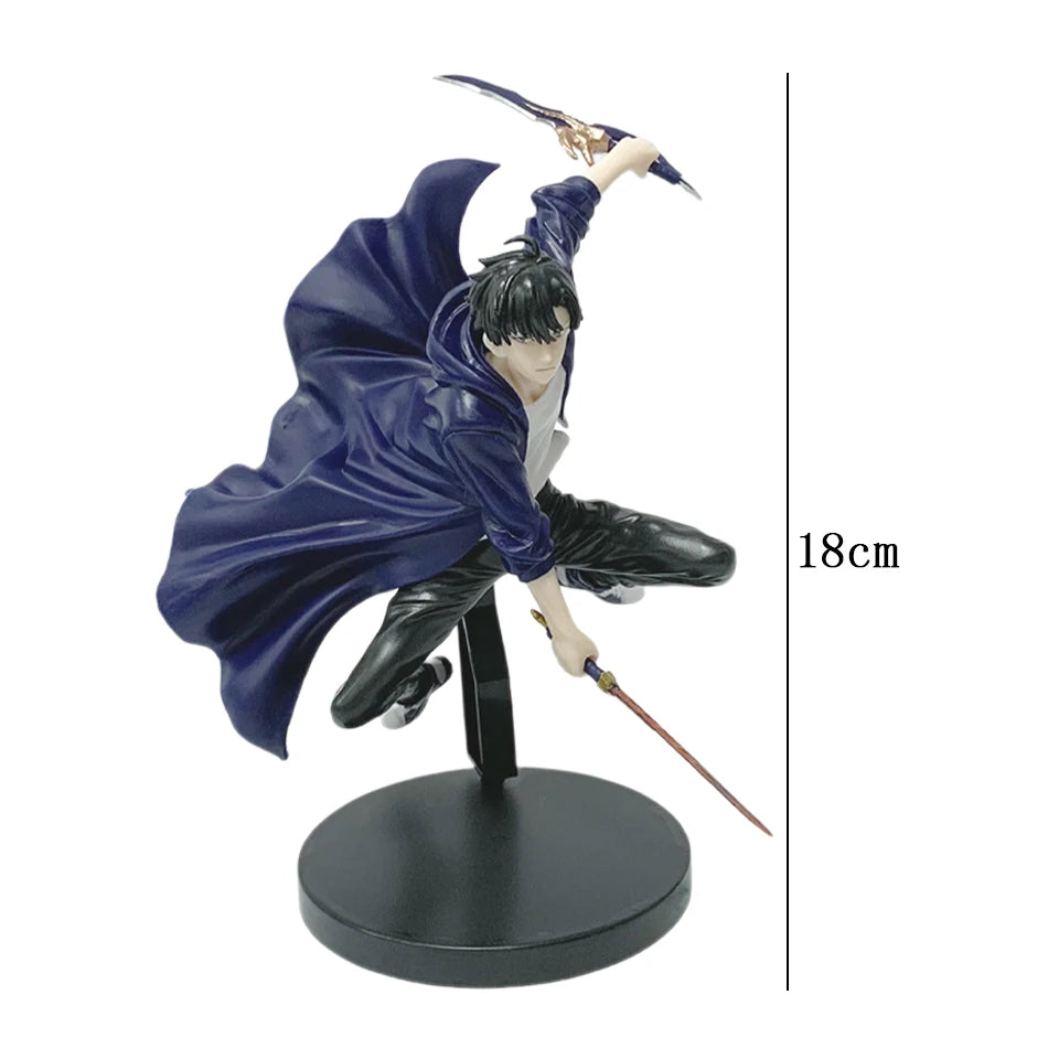 Action figure Sung Jinwoo SOLO LEVELING in PVC, altezza 18cm, con dettagli di alta qualità, da collezione anime Otaku Family Store
