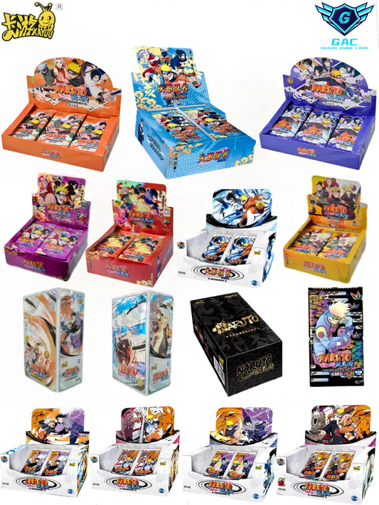 Scatola di carte Naruto KAYOU della collezione Booster Box T2W9 e T4W8, in confezione originale, con carte collezionabili Naruto.