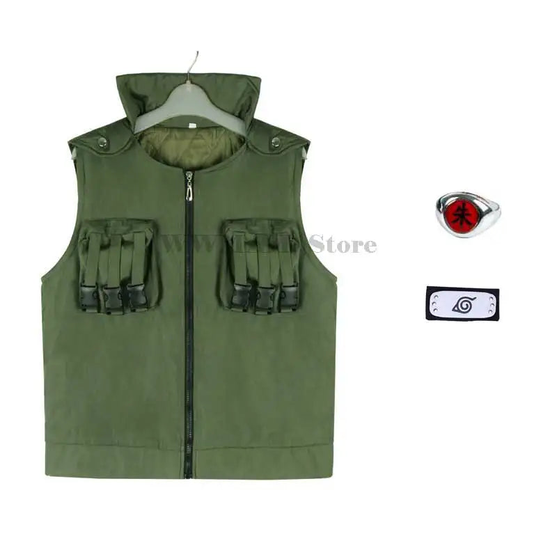 Maschera cosplay Hatake Kakashi di Otaku Family Store, dettagliata con capelli grigi e firma del personaggio Naruto.