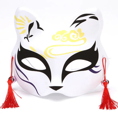 Maschera leggera con faccia di volpe per cosplay, accessorio per costume animale e mascherata per feste di Halloween.