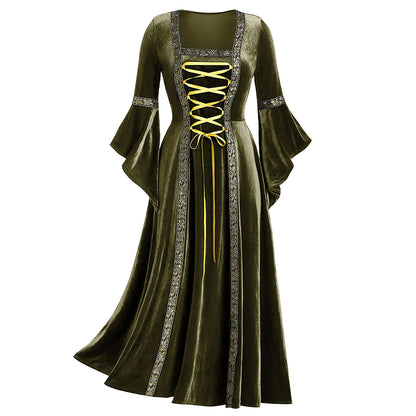 Vestito cosplay gothico punk da donna "You're My Secret", stile medievale e regale, con dettagli eleganti e tessuto nero.