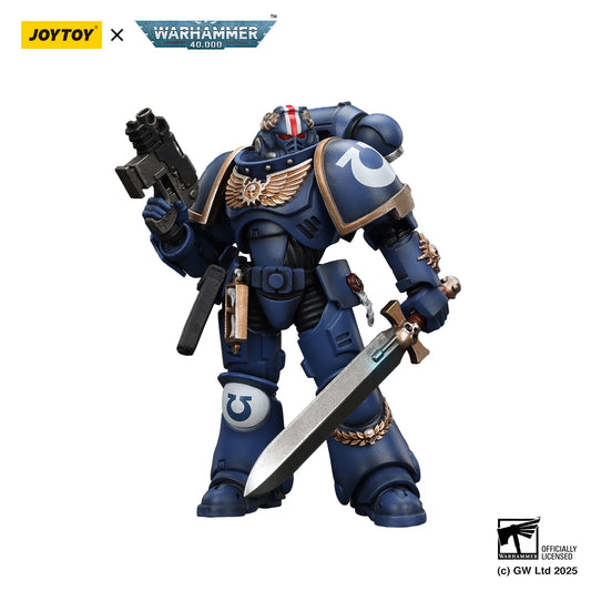 Figura d'azione Warhammer 40K Ultramarines Titus Victrix Guard Guilliman in stile anime, modello da collezione Otaku Family Store.