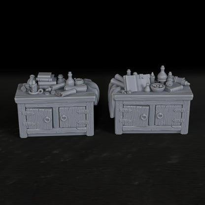 Due armadietti da terrain RPG in miniatura, accessori per gioco di ruolo e ambientazioni da tavolo, marca Otaku Family Store Online