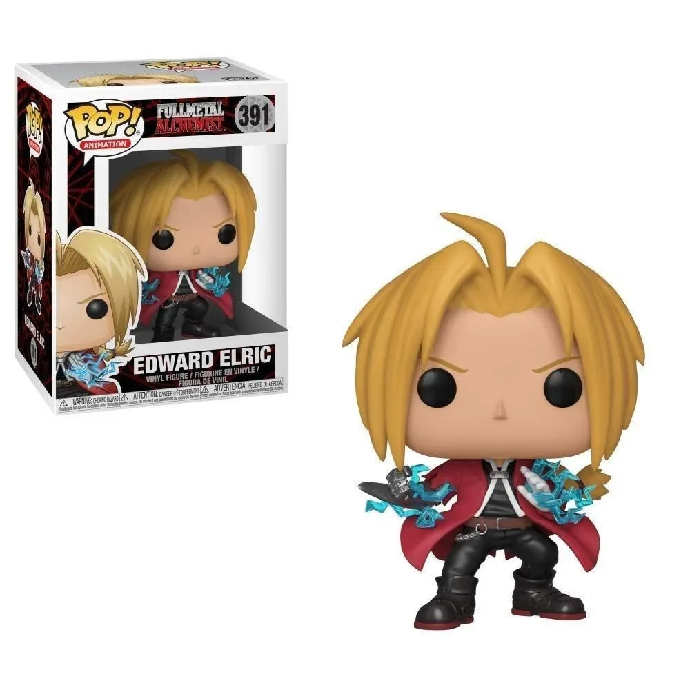 Funko POP di Edward e Alphonse Elric, personaggi dell'anime Fullmetal Alchemist, in stile figurine collezionabile.