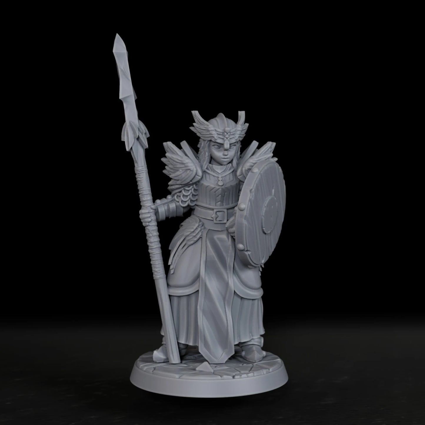 Miniatura di valchiria femminile per gioco di ruolo, figura da tavolo Otaku Family Store, perfetta come regalo per appassionati RPG.
