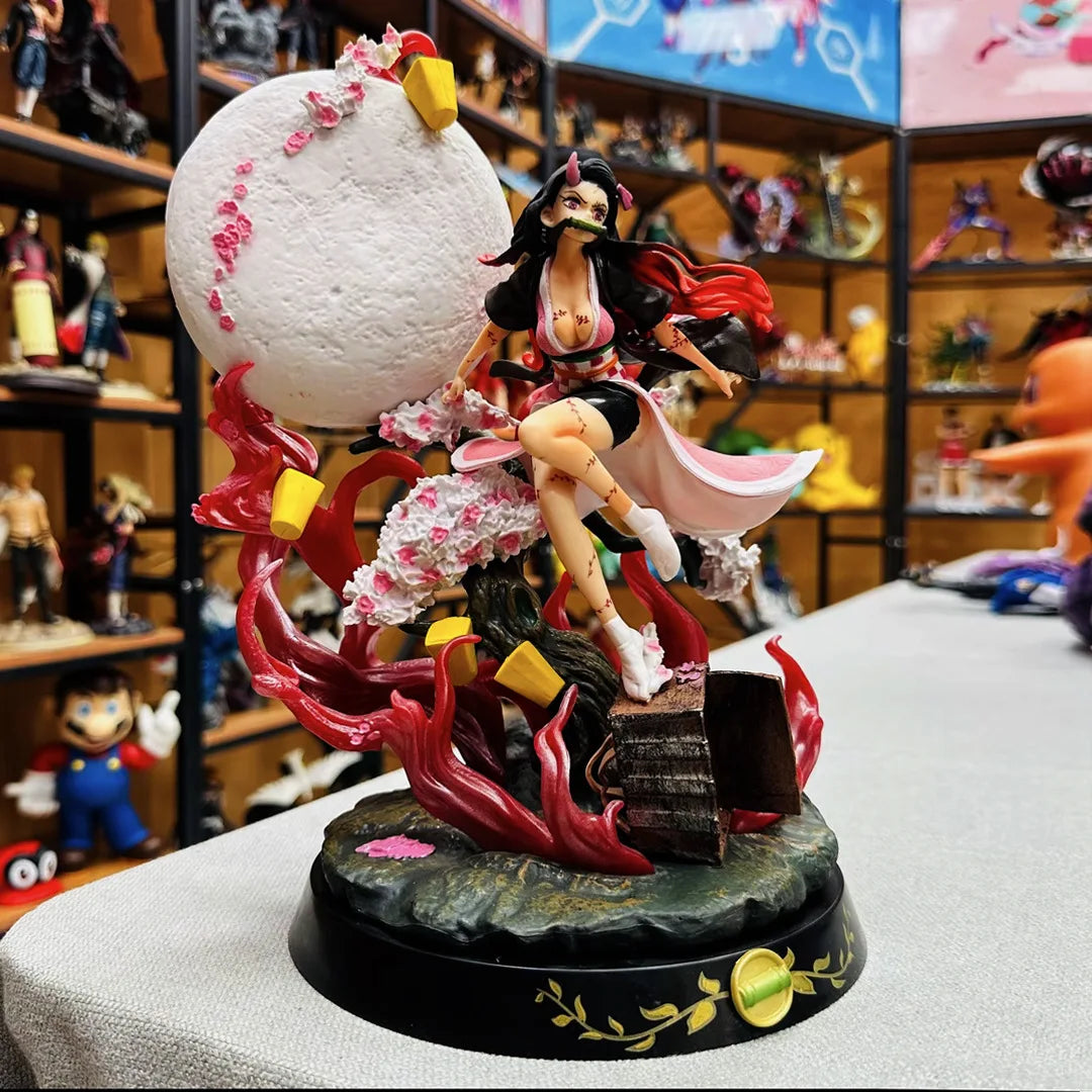 Figura d'azione Blood Breaking Mi Bean Ghost Slayer con lama magica, stile artigianale, porta stufa, dettagli realistici.