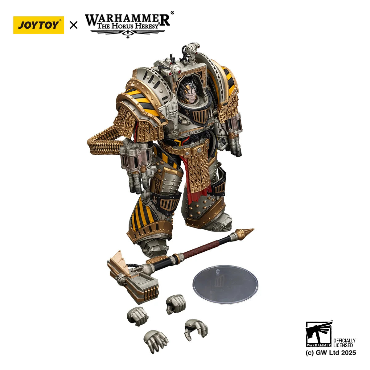 Figura d'azione Warhammer Iron Warriors Perturabo, Primarca della Legione IV, in stile anime, alta 1/18, dettagliata e articolata.