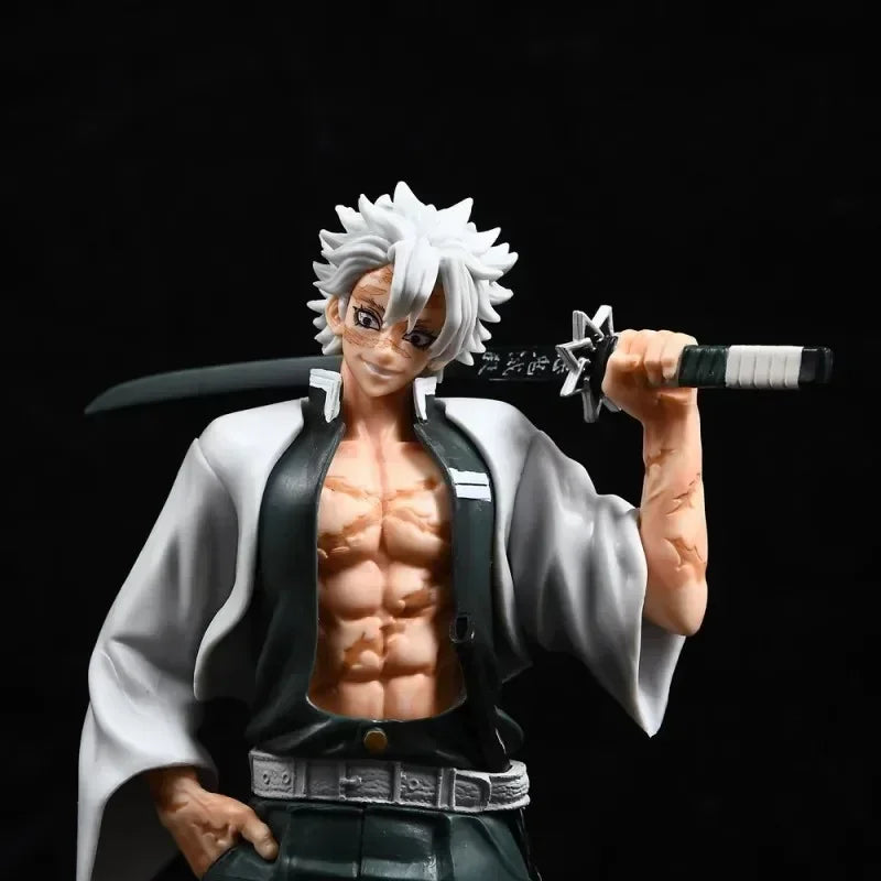 Figura anime Sanemi Shinazugawa da 30cm di Demon Slayer, action figure dettagliata, perfetta per collezionisti e appassionati.