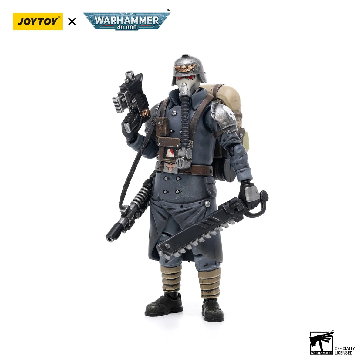 Figura d'azione Astra Militarum Death Korps of Krieg Veteran Squad 1/18 di Warhammer 40K, dettagliata e realistica.