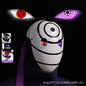 Maschera cosplay Uchiha Obito Sharingan Akatsuki di Otaku Family Store, dettaglio della maschera con simboli Naruto.