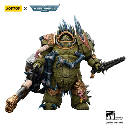 Figura d'azione Warhammer 40K Abaddon the Despoiler e Death Guard, modello 1/18 con armatura Primus e accessori.