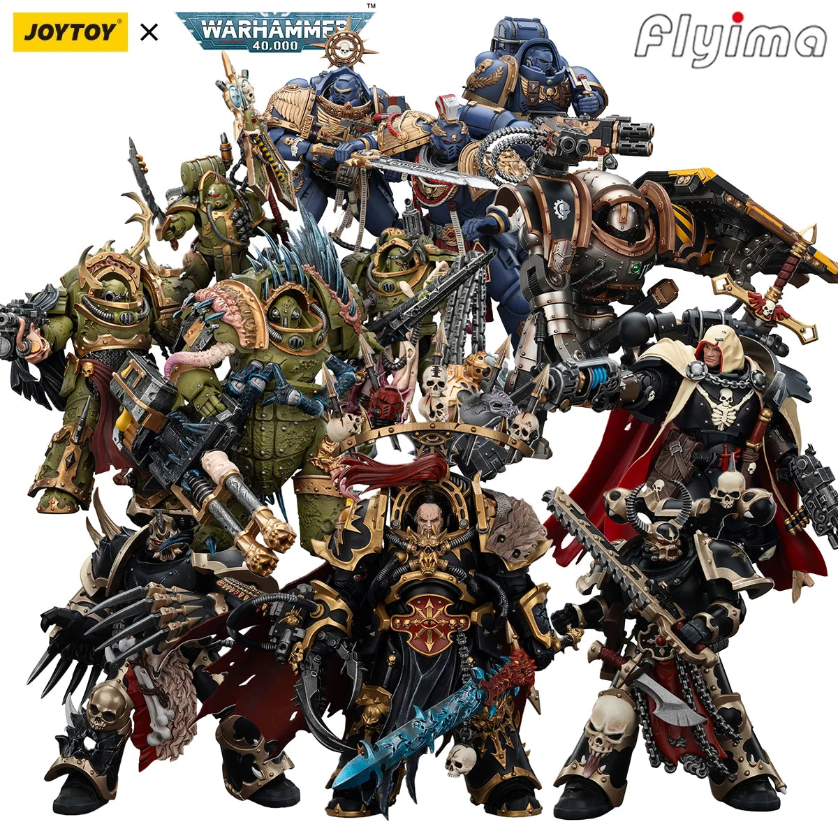 Action figure Warhammer 40K Abaddon the Despoiler e Death Guard in armatura Primus, set di 3 pezzi, marca Otaku Family Store Online