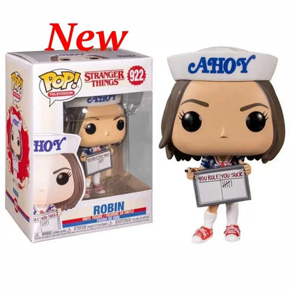 Funko Pop Stranger Series Eddie, Dustin, Steve, Robin ed Eleven in vinile, personaggi della serie TV in stile collezione.