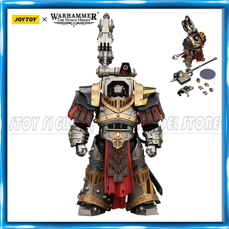 Figure d'azione Warhammer 40K Iron Warriors Warsmith di Otaku Family Store con martello Graviton Crusher, dettagliata e colorata.