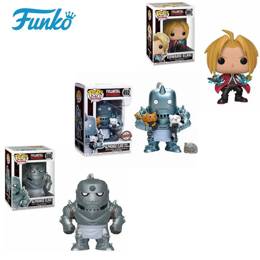 Funko POP Alchemist Edward ed Alphonse Elric, figure di vinile con dettagli, personaggi della serie anime.