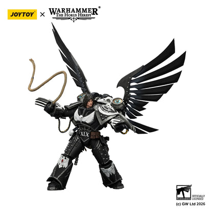 Figura d'azione Warhammer JOYTOY Corvus Corax della Raven Guard, modello 1/18, dettagliata e realistica.