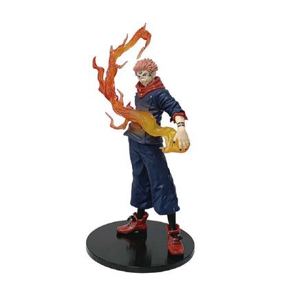 Figura di azione Jujutsu Kaisen Itadori Yuji, modello in PVC di 21cm, rappresentata in posa con dettagli realistici.