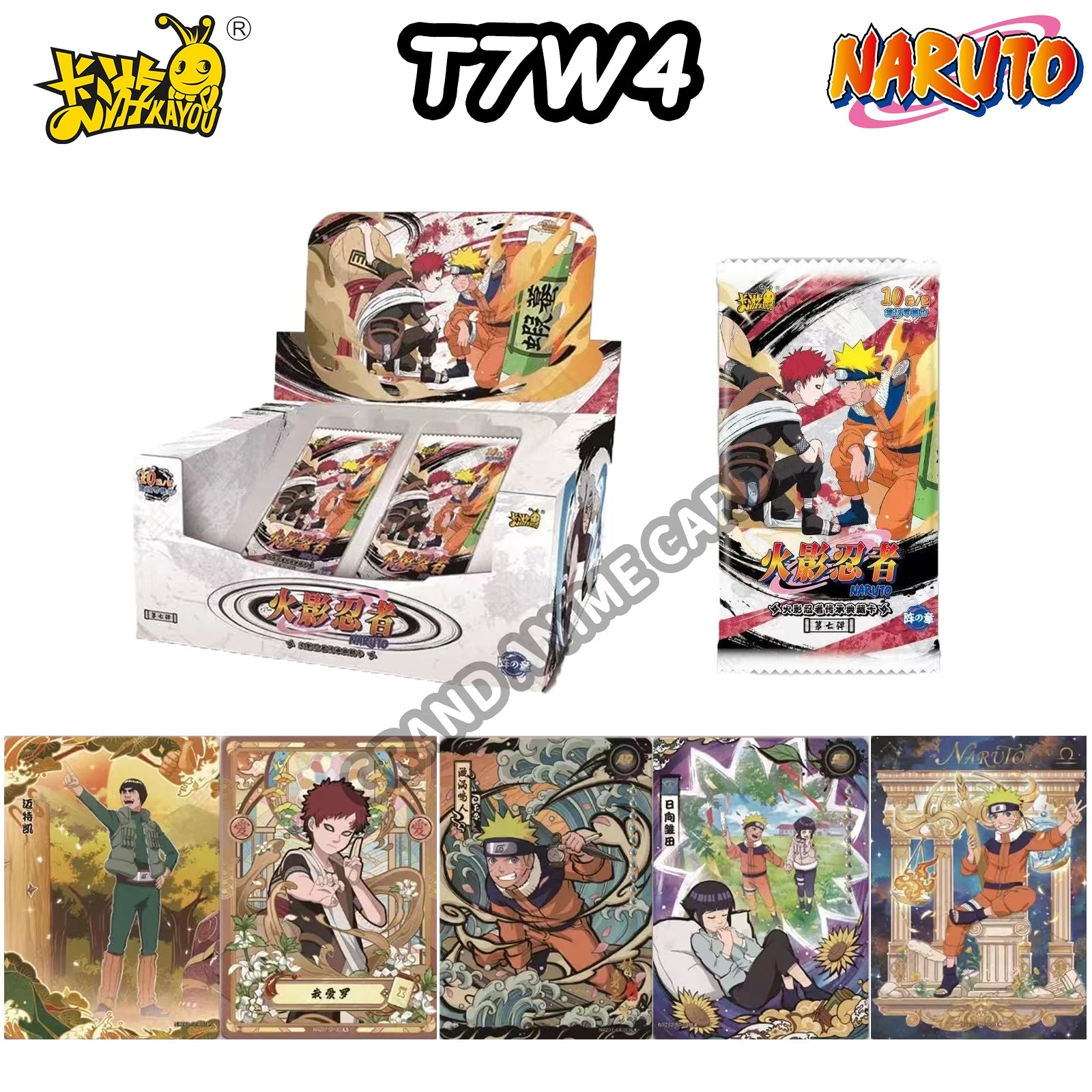 Scatola di carte Naruto KAYOU Collection Booster Box T2W9 e T4W8 con carte da collezione ufficiali Otaku Family Store
