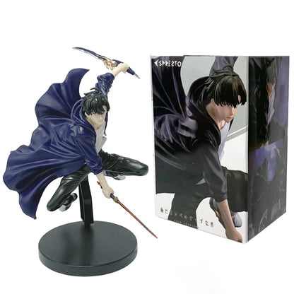 Figura d'azione Sung Jinwoo COLLECTION Solo Leveling, versione anime, in PVC alta 18cm, dettagliata e vivace.