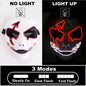 Maschera cosplay luminosa con demone per Halloween, maschera illuminata spaventosa per feste horror e eventi cosplay.