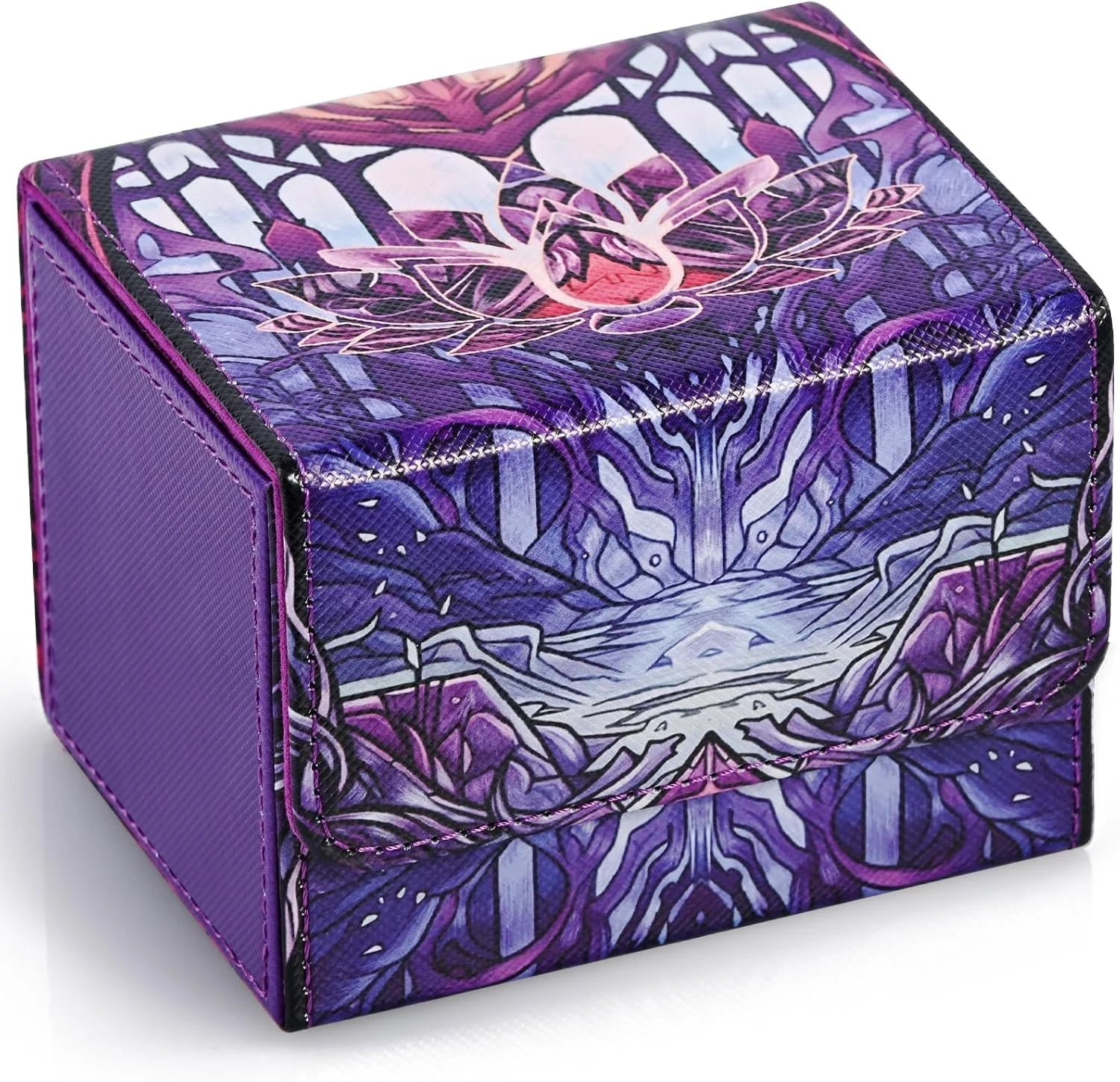Scatola porta carte in similpelle PU Otaku Family Store, capienza oltre 120 carte imbustate, elegante contenitore per carte da gioco.