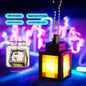Portachiavi Minecraft lantern con LED mini lucente, decorativo portatile in stile pixel per appassionati di giochi, a forma di lanterna.