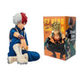 Figura d'azione My Hero Academia con Midoriya Izuku, Todoroki Shouto e Bakugou Katsuki, dettagliata e colorata, brand Otaku Family Store.