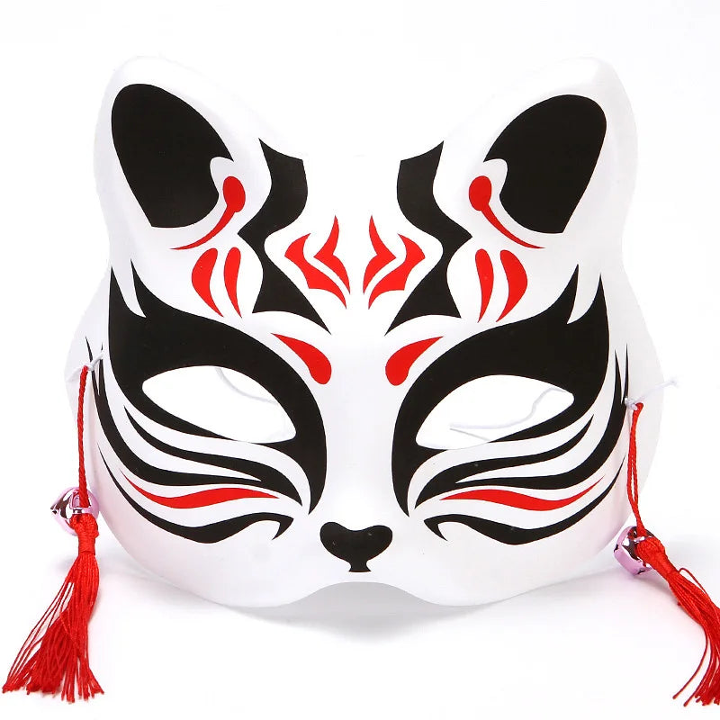Maschera leggera per il viso di volpe cosplay, copricapo animale con accessori per Halloween e feste a tema, marca Otaku Family.
